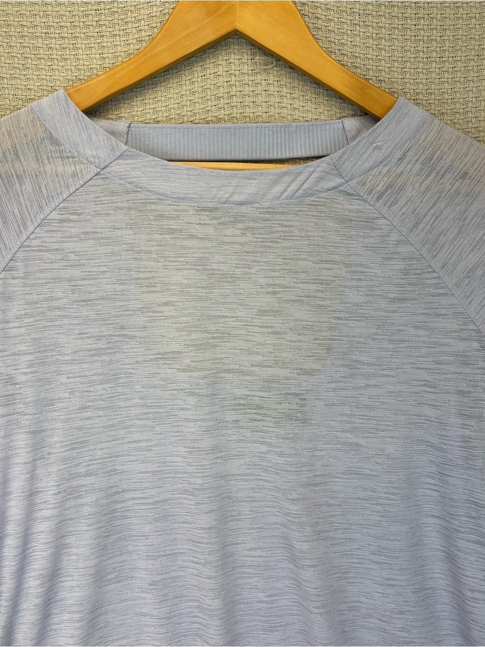 Athleta Blue Crossover Blouse Women's Medium Long Sheer Sleeves Lightweight Top - Picture 2 of 9